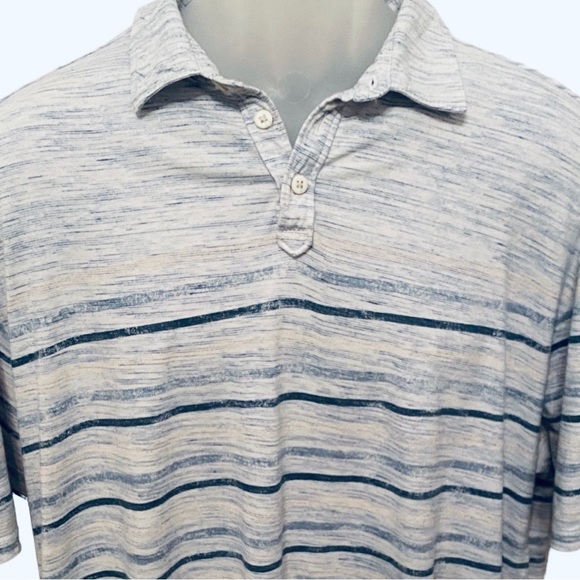 TOMMY BAHAMA Blue & Beige Striped Polo Shirt Men XL - Picture 2 of 5
